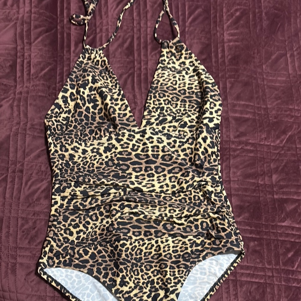 Leopard Print One Piece Swimsuit